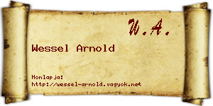 Wessel Arnold névjegykártya